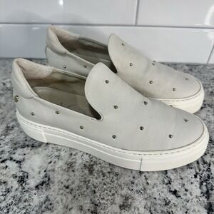 AGL Leather Flat Slipper ‎ Beige Made In Italy Size 7 Women's Slip On